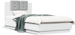 vidaXL fehér ágykeret fejtámlával és LED-világítással 90 x 190 cm (3210059)