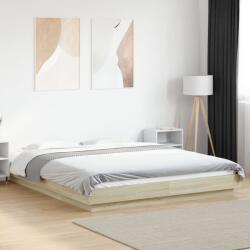 vidaXL sonoma tölgyszínű szerelt fa ágykeret 150 x 200 cm (3281184)