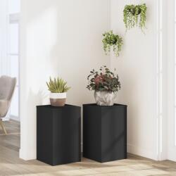 vidaXL 2 db fekete szerelt fa növénytartó állvány 30 x 30 x 50 cm (852916) - vidaxl