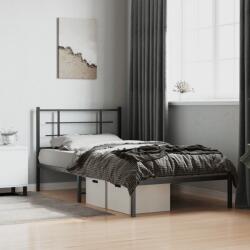 vidaXL fekete fém ágykeret fejtámlával 107 x 203 cm (355557)