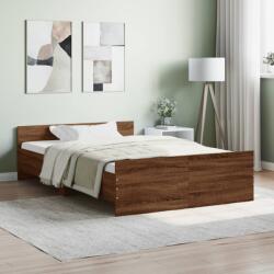 vidaXL barna tölgyszínű ágykeret fej- és lábtámlával 120 x 190 cm (3203781)