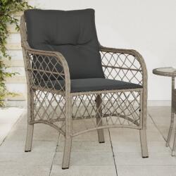 vidaXL 2 db világosszürke polyrattan kerti szék párnával (365158)
