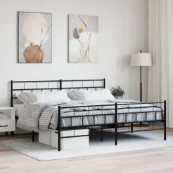 vidaXL fekete fém ágykeret fej- és lábtámlával 183 x 213 cm (355682)