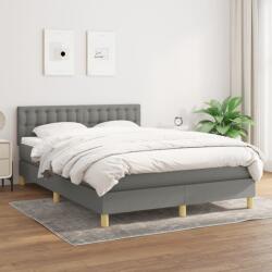 vidaXL sötétszürke szövet rugós ágy matraccal 140 x 190 cm (3140930)