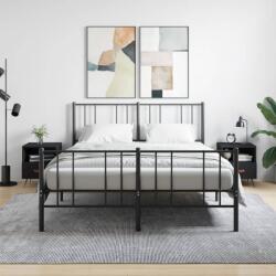 vidaXL 2 db fekete szerelt fa és vas éjjeliszekrény 40 x 35 x 47, 5 cm (827375)