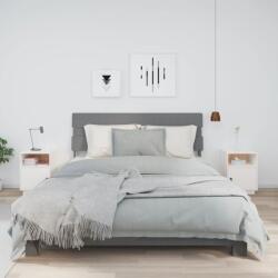 vidaXL 2 db fehér tömör fenyőfa éjjeliszekrény 40 x 34 x 55 cm (818318)