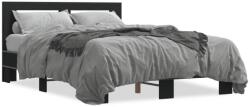 vidaXL fekete szerelt fa és fém ágykeret 120 x 200 cm (3280107)