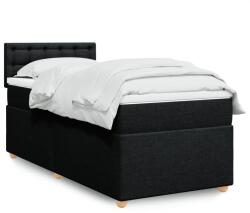 vidaXL fekete szövet rugós ágy matraccal 90x190 cm (3288851)