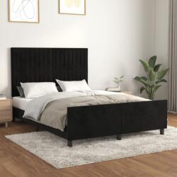 vidaXL fekete bársony ágykeret matrac nélkül 140 x 190 cm (3125875)