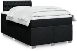 vidaXL fekete szövet rugós ágy matraccal 120 x 190 cm (3288136)