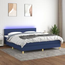 vidaXL kék szövet rugós és LED-es ágy matraccal 180 x 200 cm (3133899)