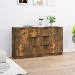 vidaXL 2 db füstös tölgy színű szerelt fa tálalóasztal 60 x 30 x 70 cm (3115793)