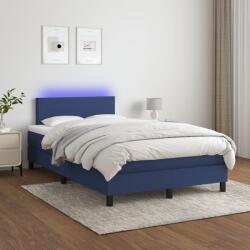vidaXL kék szövet rugós és LED-es ágy matraccal 120 x 200 cm (3132987)