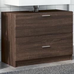 vidaXL barna tölgy színű szerelt fa mosdószekrény 78 x 37 x 59 cm (848121)