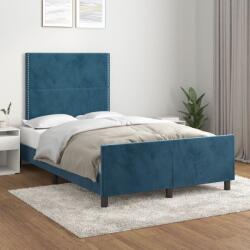 vidaXL sötétkék bársony ágykeret matrac nélkül 120 x 200 cm (3125688)