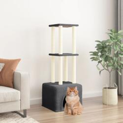 vidaXL sötétszürke macskabútor szizál kaparófával 133, 5 cm (172084) - vidaxl