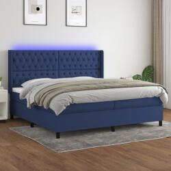 vidaXL kék szövet rugós és LED-es ágy matraccal 200 x 200 cm (3138587)
