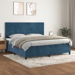 vidaXL sötétkék bársony rugós ágy matraccal 200x200 cm (3142927)