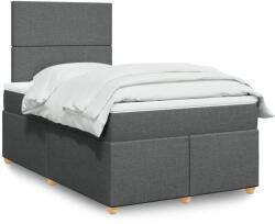 vidaXL sötétszürke szövet rugós ágy matraccal 120 x 190 cm (3293513)