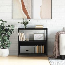 vidaXL fekete szerelt fa és vas könyvespolc 80 x 30 x 78, 5 cm (832793)