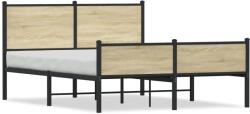 vidaXL sonoma tölgy színű fém ágykeret matrac nélkül 137 x 190 cm (4007903)
