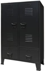 vidaXL ipari stílusú fekete fém ruhásszekrény 67 x 35 x 107 cm (245960)