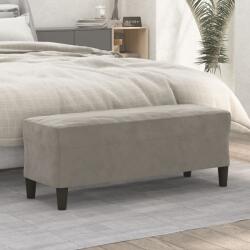 vidaXL világosszürke bársony pad 100 x 35 x 41 cm (349421)