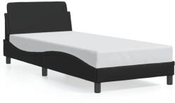 vidaXL fekete műbőr ágykeret fejtámlával 80 x 200 cm (373078)