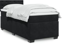 vidaXL fekete bársony rugós ágy matraccal 80 x 200 cm (3286176)