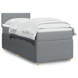 vidaXL világosszürke szövet rugós ágy matraccal 90x190 cm (3287304)