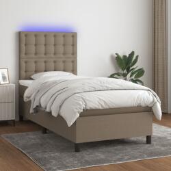vidaXL tópszínű szövet rugós és LED-es ágy matraccal 80 x 200 cm (3135153)