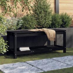 vidaXL fekete tömör fenyőfa kerti pad 108x35x45 cm (832384)