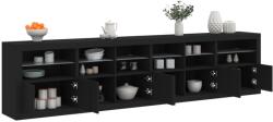 vidaXL fekete tálalószekrény LED-világítással 283x37x67 cm (3209017)