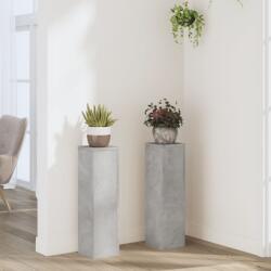vidaXL 2 db betonszürke szerelt fa növénytartó állvány 17 x 17 x 60 cm (852936)