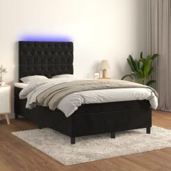 vidaXL fekete bársony rugós és LED-es ágy matraccal 120x200 cm (3136295)