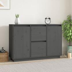 vidaXL szürke tömör fenyőfa tálalószekrény 111 x 34 x 75 cm (814311)