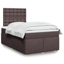 vidaXL sötétbarna szövet rugós ágy matraccal 120 x 200 cm (3293564)