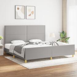 vidaXL világosszürke szövet ágykeret matrac nélkül 200 x 200 cm (3125000)