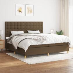 vidaXL sötétbarna szövet rugós ágy matraccal 200 x 200 cm (3142684)