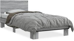 vidaXL sonoma tölgyszínű szerelt fa és fém ágykeret 90 x 200 cm (845810)