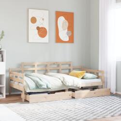 vidaXL tömör fenyőfa kanapéágy fiókokkal 90 x 190 cm (3302124)