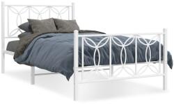 vidaXL fehér fém ágykeret fej- és lábtámlával 107 x 203 cm (376191) - vidaxl