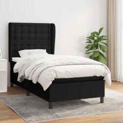 vidaXL fekete szövet rugós ágy matraccal 90x190 cm (3128247)