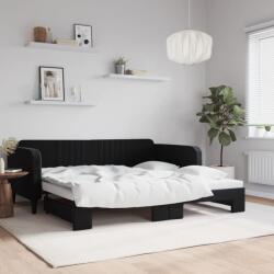 vidaXL fekete kihúzható bársonyheverő 100 x 200 cm (3197074)