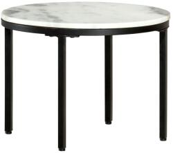 vidaXL fehér és fekete valódi tömör márvány dohányzóasztal Ø50 cm (286411)