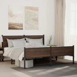 vidaXL barna tölgy színű fém ágykeret matrac nélkül 180 x 200 cm (3301415)