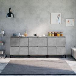 vidaXL 3 db betonszürke szerelt fa tálalószekrény 60 x 35 x 70 cm (3185779)
