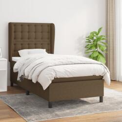 vidaXL sötétbarna szövet rugós ágy matraccal 100 x 200 cm (3128264)