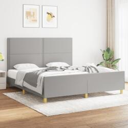 vidaXL világosszürke szövet ágykeret matrac nélkül 180 x 200 cm (3124992)