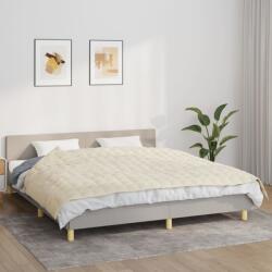 vidaXL világos krémszínű szövet súlyozott takaró 155 x 220 cm 7 kg (350812)